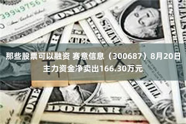 那些股票可以融资 赛意信息（300687）8月20日主力资金净卖出166.30万元