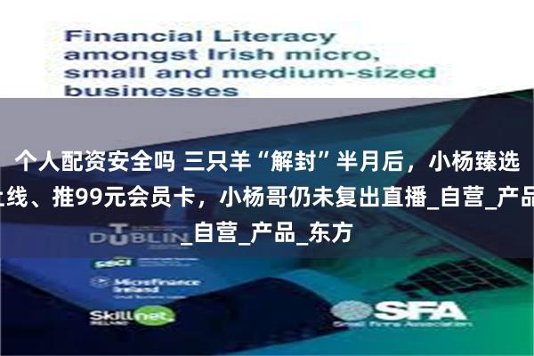 个人配资安全吗 三只羊“解封”半月后，小杨臻选APP上线、推99元会员卡，小杨哥仍未复出直播_自营_产品_东方